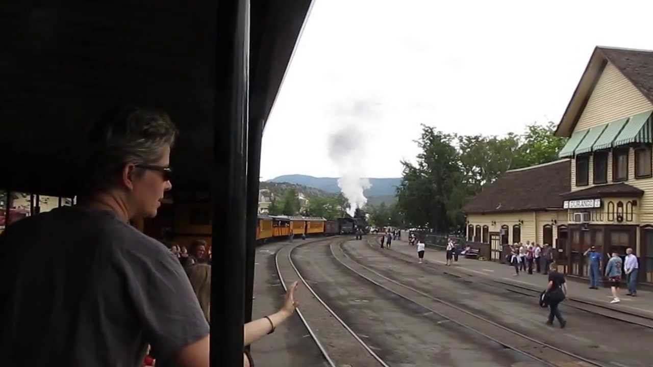 Durango and Silverton Narrow Gauge Railroad 9:30am train leaving Durango station 8-6-2013 part 2