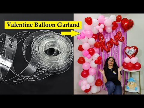 Very easy Balloon decoration  Backdrop ideas at home #decoration  #balloondecoration #valentinesday 