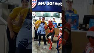 HOMEM ARANHA NO CHIQUINHO SORVETES NO RIO PRETO SHOPPING! #shorts