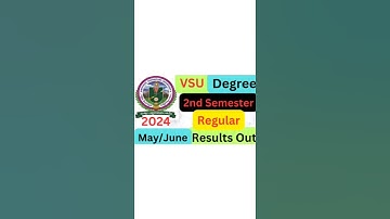 VSU Degree 2nd Semester Regular Exams Results Out-2024 || Link Is Description ||  ‎@ismartedu4u177 