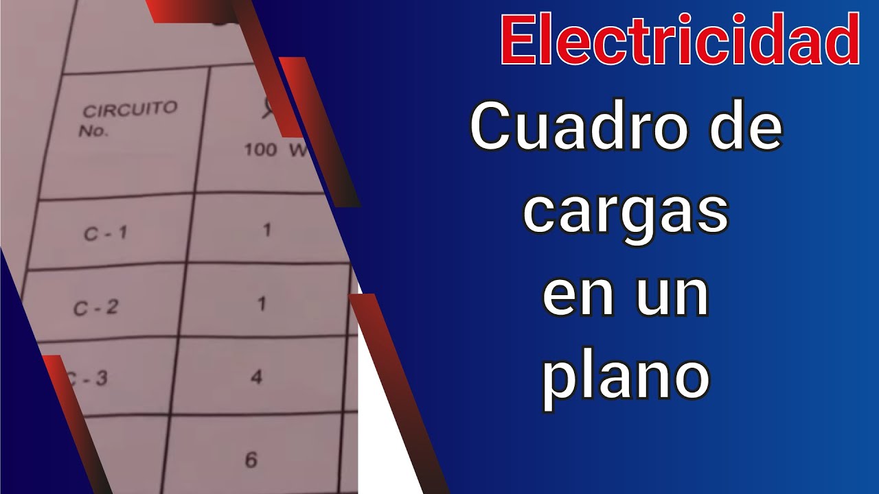 Como se hace un cuadro de cargas para un plano electrico - YouTube