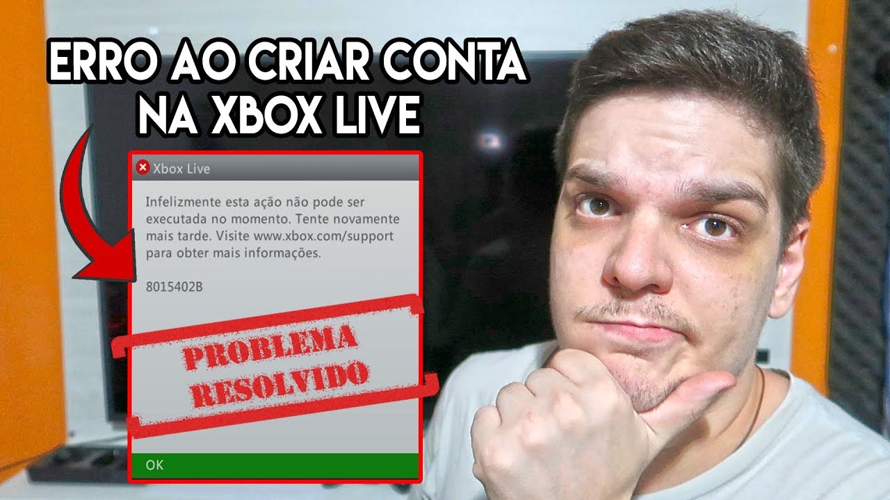 XBOX 360 RESOLVENDO ERRO CRITICO DE CRIAR CONTA NA XBOX LIVE 😥😥😥 -  YouTube