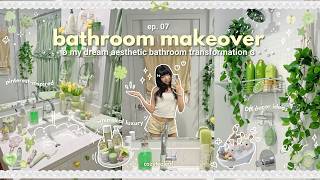 AESTHETIC BATHROOM MAKEOVER 🧼🍀 pinterest inspired, skincare organization, deep cleaning, DIY decor