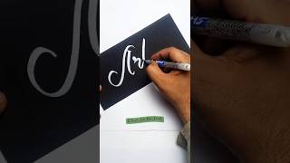 "Artist" in White Ink 🤍#calligraphy #artist #handwriting #creative #satisfying #artandcraft #art