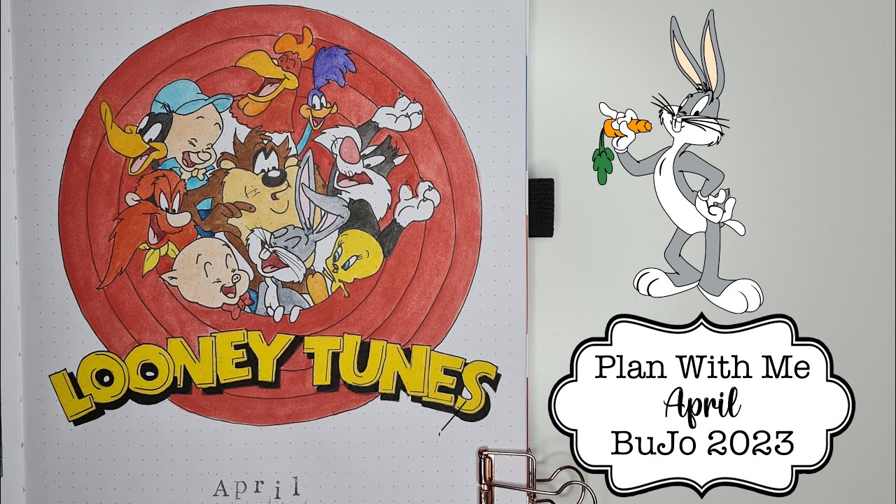 April 2023 BuJo Plan With Me | Looney Tunes Theme - YouTube