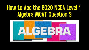 How to Ace the 2020 NCEA Level 1 MCAT Algebra - Question 3