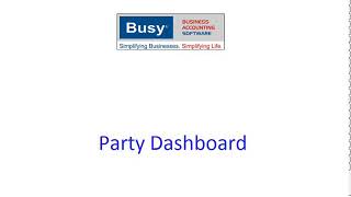 Party Dashboard in BUSY Software screenshot 3