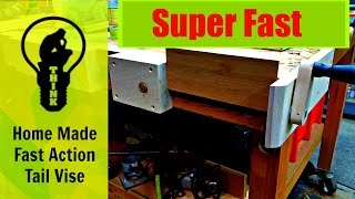 DIY - Fast Action Vise for Woodworking Crazy fast woodworking tail vise for Under $20. I use easy to get hardware and some wood I had laying around the shop and this tail