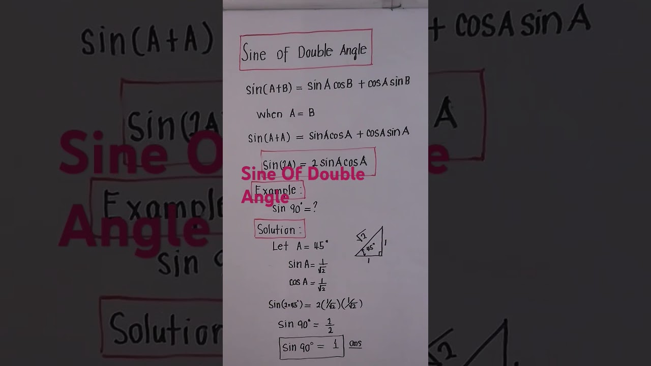 Sine Of Double Angle 