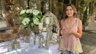 Set of 2 Mercury Glass Candle Holders