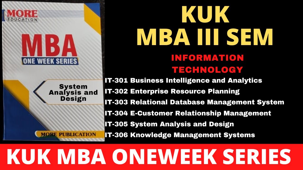 KUK SYSTEM ANALYSIS AND DESIGN |KUK MBA ONE 