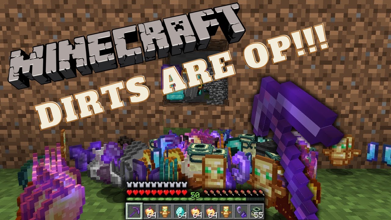 Minecraft But Dirt Drop Op Items!!!