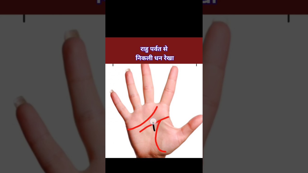 राहु पर्वत से निकली धन रेखा explain in Hindi 