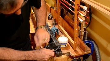 Maple backed Cherry Longbow P1 - Gluing  Maple Lamination.