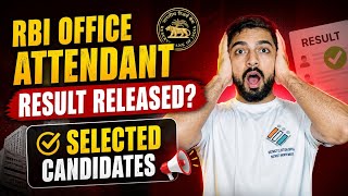 RBI OFFICE ATTENDANT RESULT RELEASED🔥|| HOW TO CHECK ✅