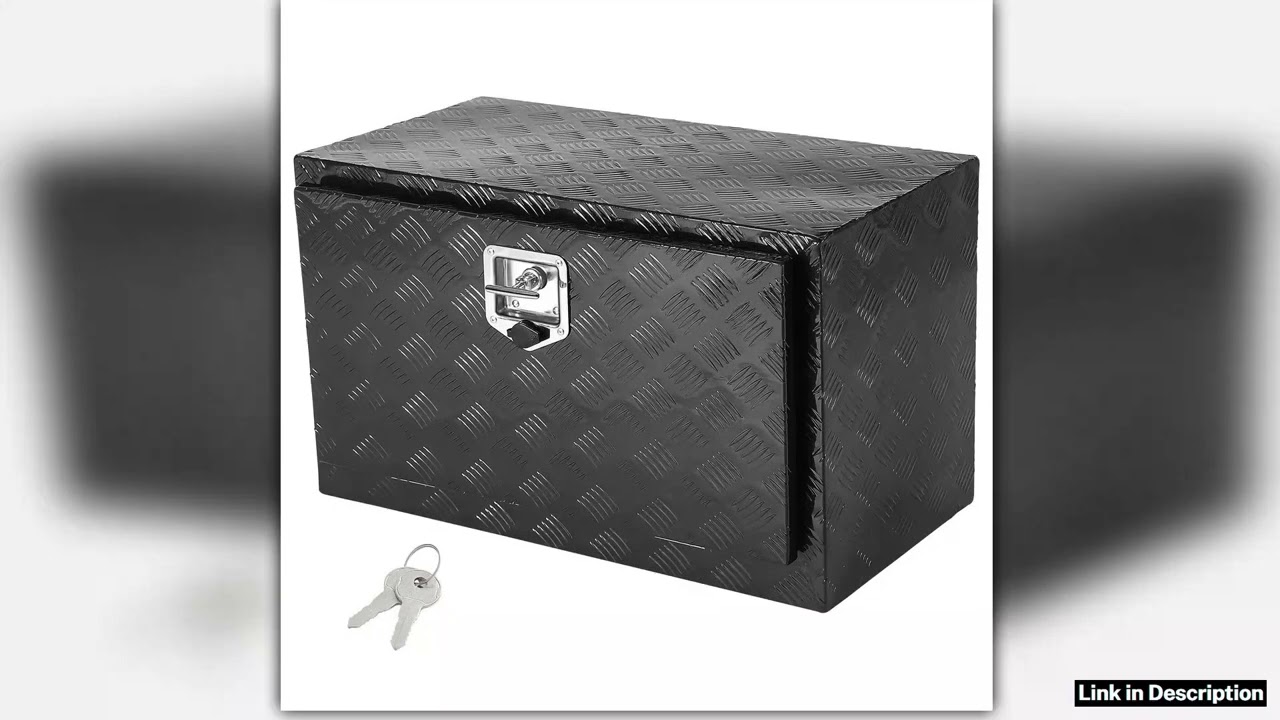 SucceBuy Underbody Truck Box Pickup Storage Box Heavy Duty Diamond Plate Tool Box with LockKeys Wat
