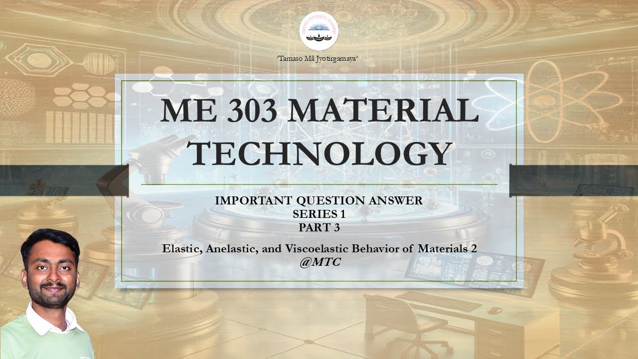 Elastic, Anelastic & Viscoelastic Behavior | Material Science | ME303 Explained EP-3