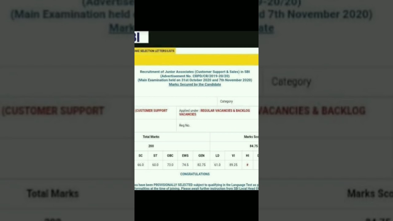 sbi mains result | sbi mains scorecard 2020