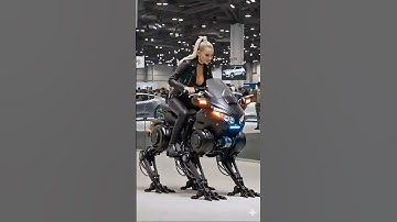 A four-legged motorcycle concept unveiled in Las Vegas — blending robotics, balance control,