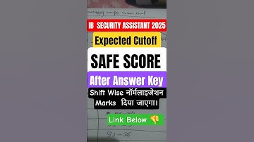1️⃣ IB Security Assistant 2025 Expected Cut Off 🔥 | After Answer Key | Category Wise Cut Off