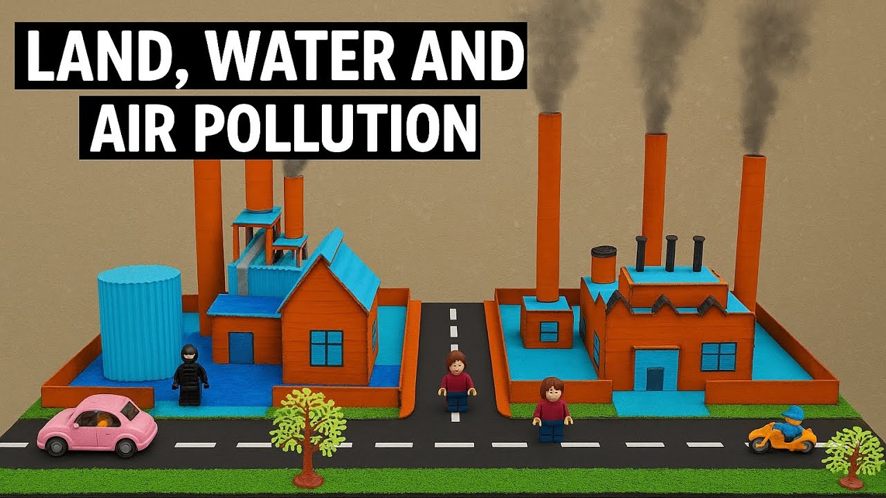 Land, Air & Water Pollution Working Model | School Science Project ...