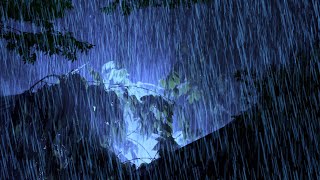 Insomnia Relief in 3 Minutes with Powerful Rainstorm and Rain Thunder Sounds on a Tin Roof at Night