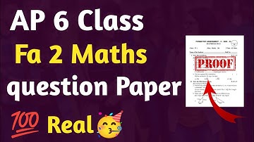 ap fa2 maths exam paper 6th class 2024|| 6thclass fa2 maths exam paper 2024-25 💯realpaper🥳 maths