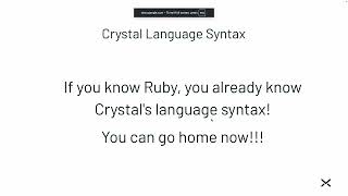 Crystal: Ruby with Static Typing by Andy Maleh (Montreal.rb Ruby Talk 2026/02)