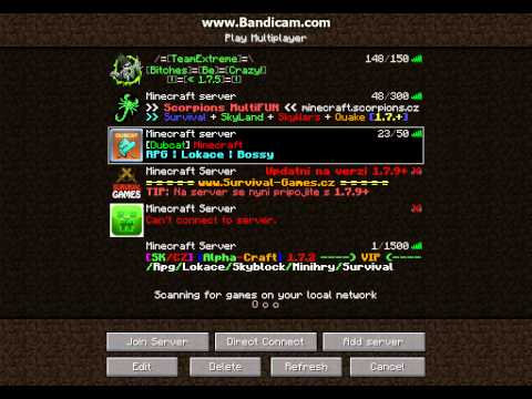 Zoznamka servery Minecraft 1,10