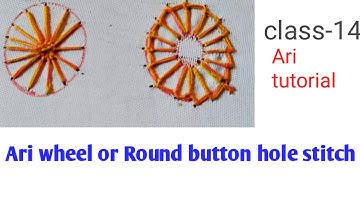 Ari wheel or Round button hole stitch//class-14// for beginners// Aari tutorial