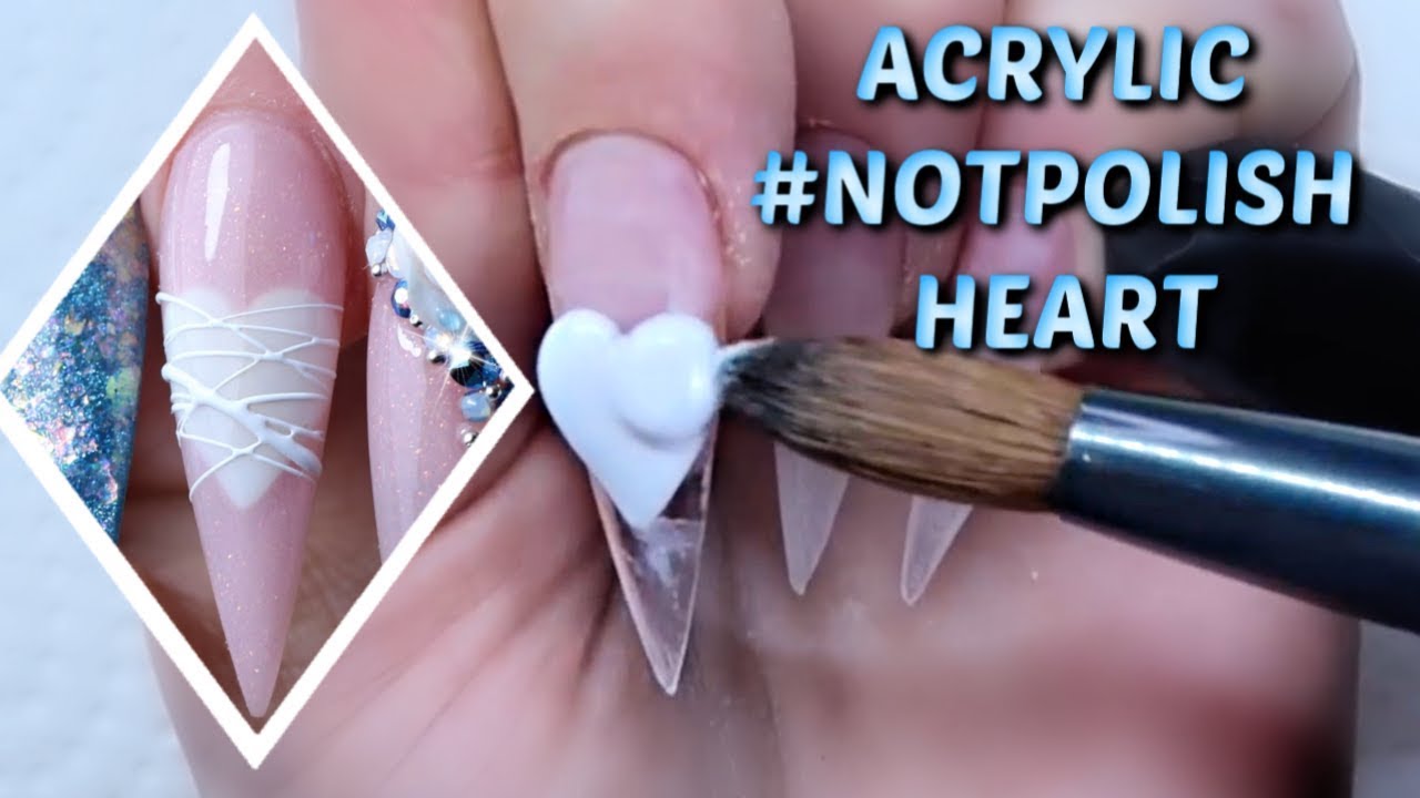 LONG STILETTO ACRYLICS | HEARTBREAK VALENTINES DAY NAILS | 4D ROSE