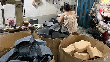 nghề may kết hợp đang phát trực tiếp! vào nẹp khóa kéo miệng túi xách màu đen