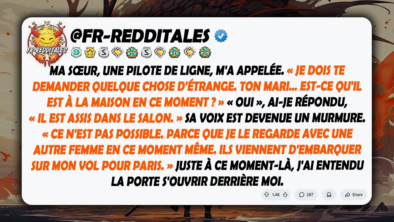Ma sœur pilote a vu mon mari sur un vol de luxe en classe affaires pour Paris avec une autre femme..