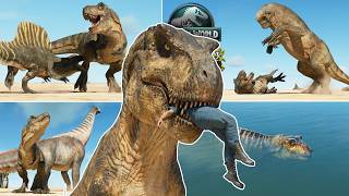 New Rebirth Tyrannosaurus Rex vs Humans & Dinosaurs! 🦖 Jurassic World Evolution 3 Showcase Rebirth Expansion Showcase Update 1 3 Jurassic World Evolution 3