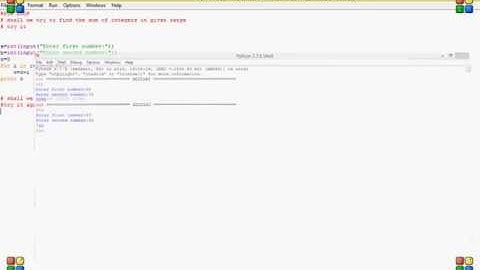 How to find the sum of integers between given range  For loop  part 6-Python