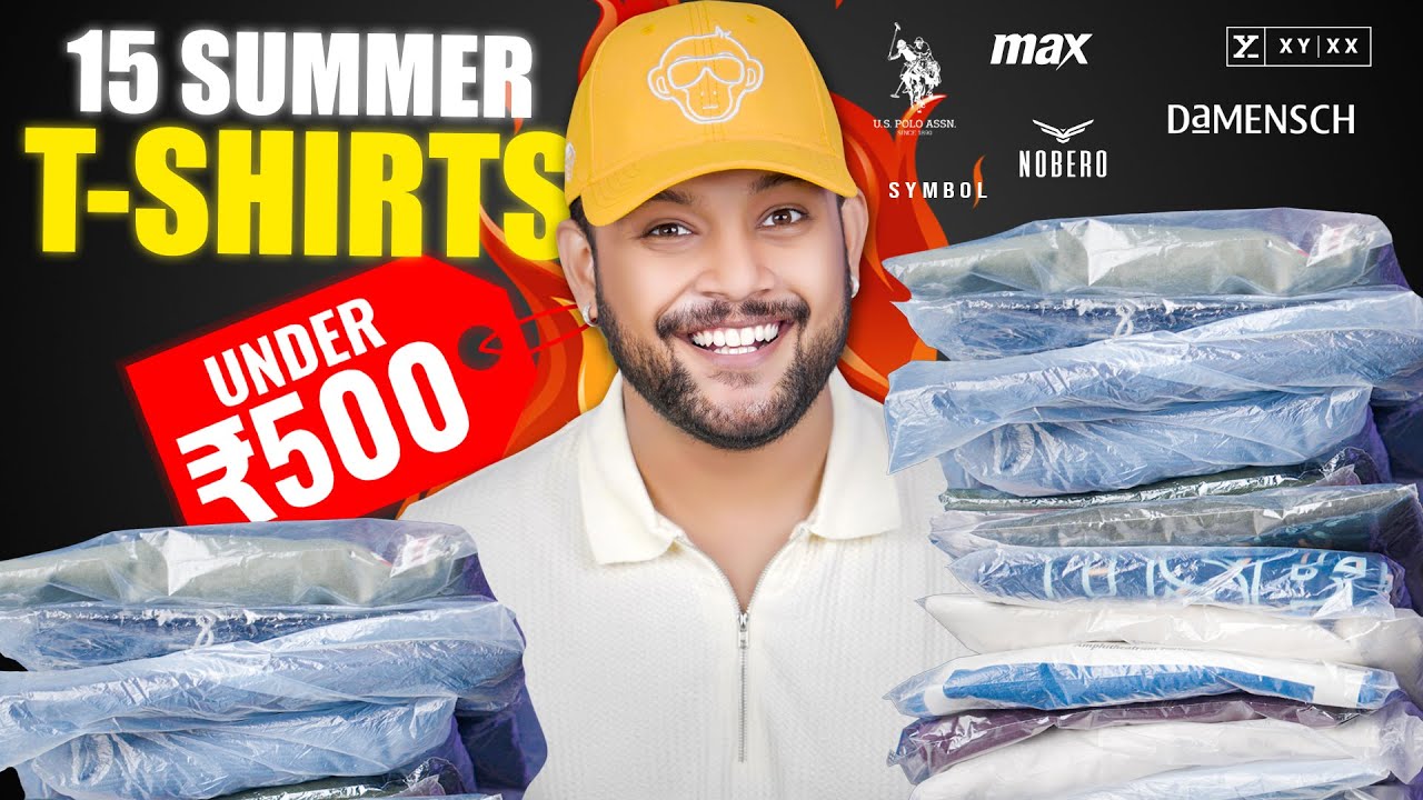 🔥 15 Best T-Shirts Under Rs.500 for Summer 2025 (MEGA HAUL) Max, Nobero T-Shirts  | ONE CHANCE