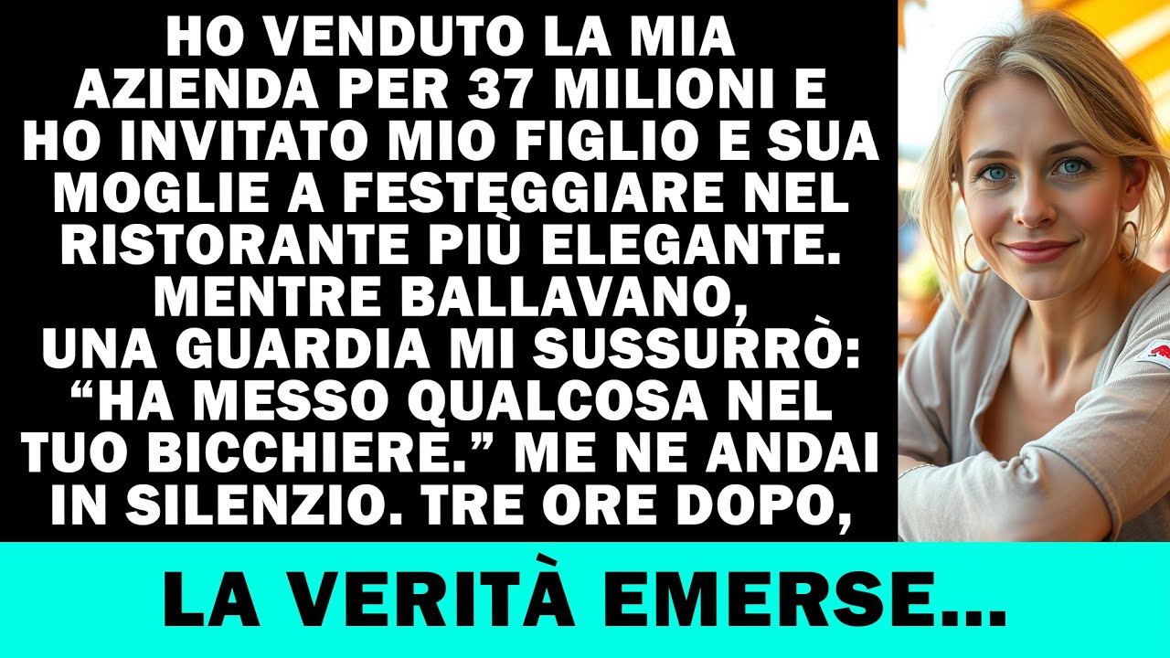 Mio figlio mi ha versato il veleno nel bicchiere mentre andavo in bagno. L’ho scoperto grazie a una guardia del ristorante che lo aveva visto. Il laboratorio ha confermato: era un betabloccante,...