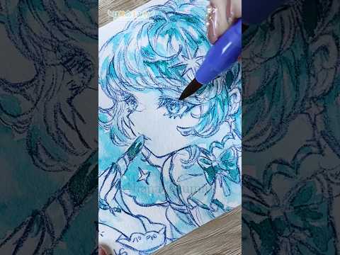 🤍💄何もないところから『天使のおめかし』を描くメイキング🎨🦜#Shorts #watercolor   #illustration