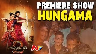 Baahubali 2 Movie Premiere Show Hungama in Hyderabad || NTV