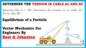Determine the tension in cable AC and BC - ( Equilibrium of a Particle ) Engineers Academy