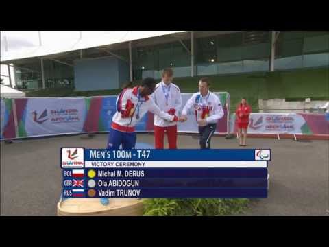 Men's 100m T47 | Victory Ceremony | 2014 IPC Athletics European Championships Swansea