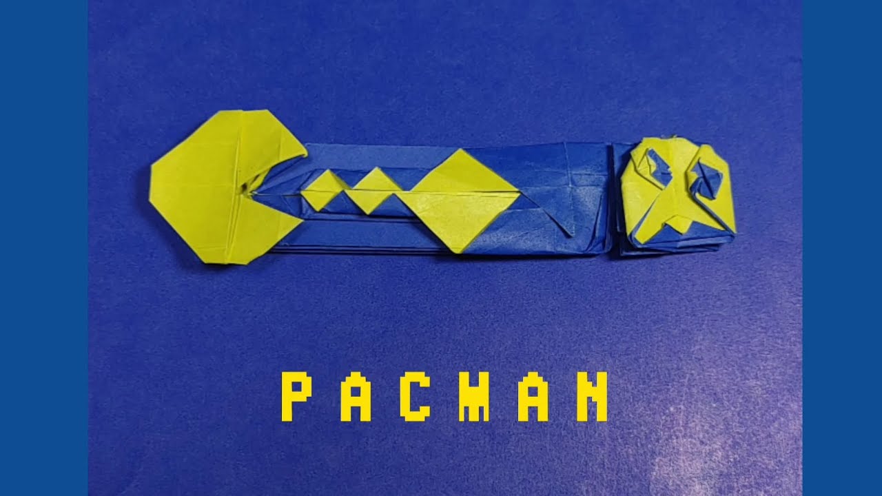 パックマン 折り紙 折り方 팩맨 종이접기 접는 법 origami pacman km - YouTube