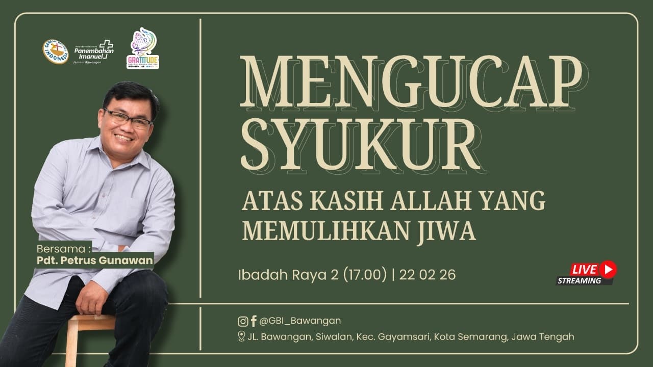 Ibadah Raya 2 bersama Pdt. Petrus Gunawan dengan tema 