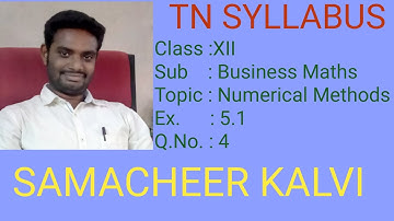 12th Class Business Mathematics – Numerical Methods– Ex 5.1 – Problem 4
