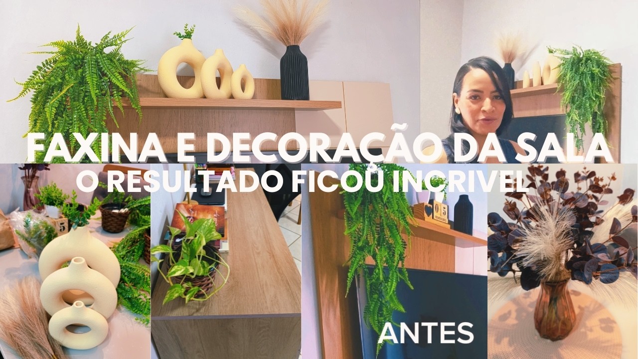 FAXINA + DECORAÇÃO DA SALA / Decorando o painel com achadinhos da Shopee.