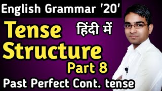 Tense Structure part 8 for board exam in hindi | Past perfect Continuous tense in hindi
