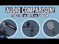 Microphone audio comparison  boya bym1 lav mic  samson q2u  takstar sgc600