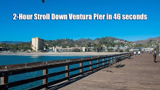 Ventura Wooden Pier walk from end to end hyper lapse