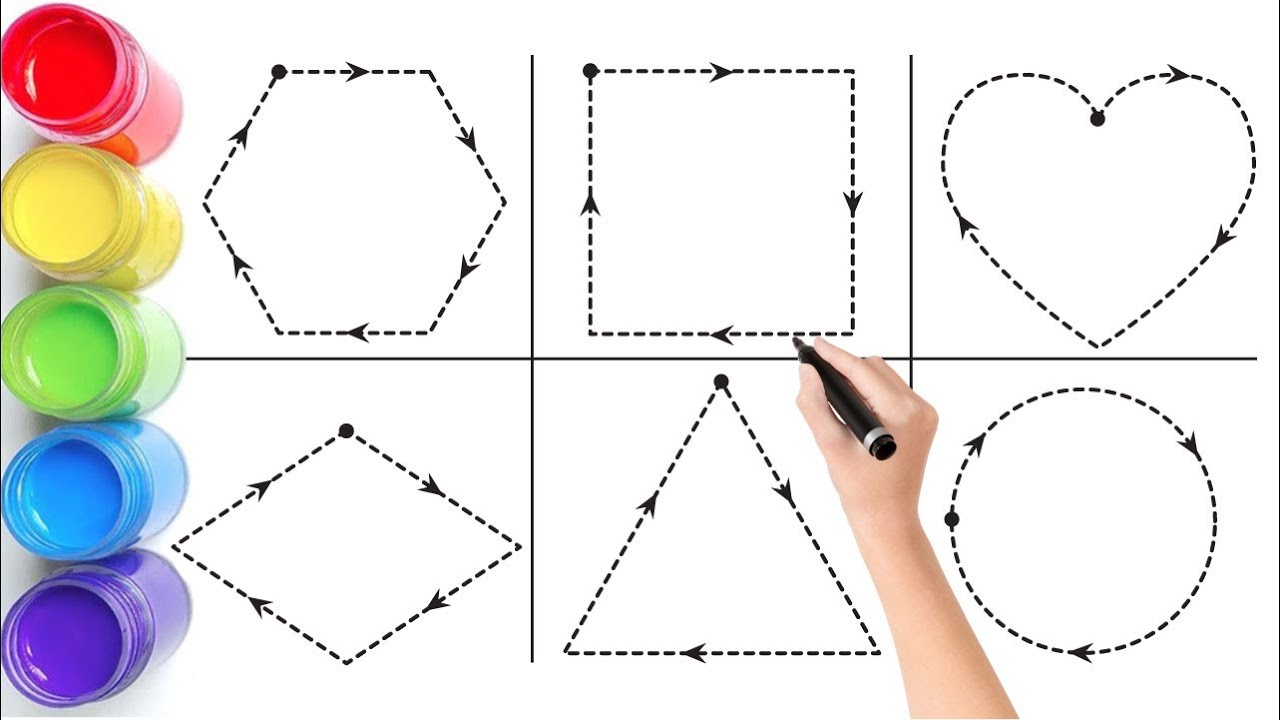 Learn Shapes, Colors for Kids & Toddlers | 2d shapes drawing for kids ...