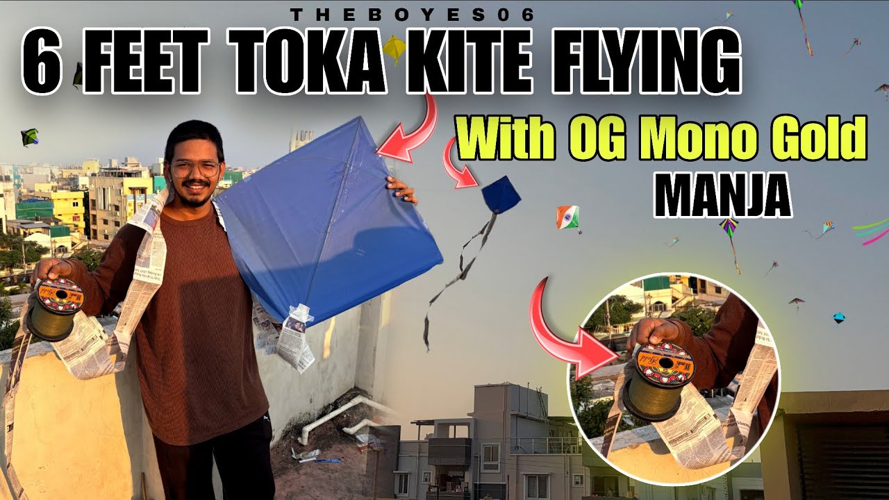 6 Feet kite Flying With ORGINAL MONO GOLD 🪁🪁||THEBOYES06  